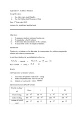 Acid base titrations lab report