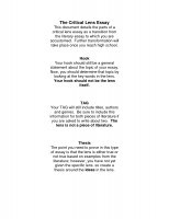 Critical lens essay