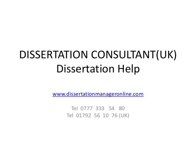 Dissertation consultant
