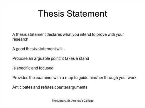 Help creating a thesis statement
