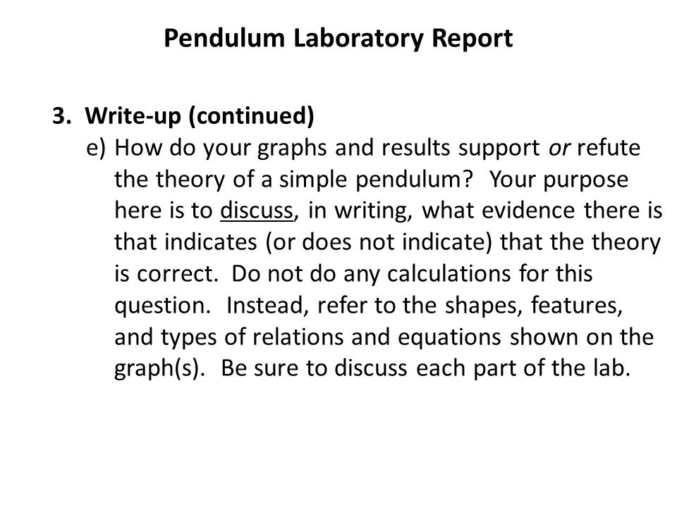 Lab report procedure