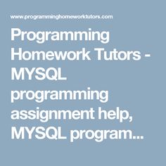 Programming homework help