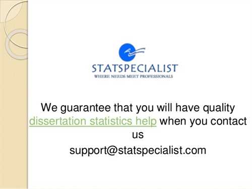 Statistics help for dissertation