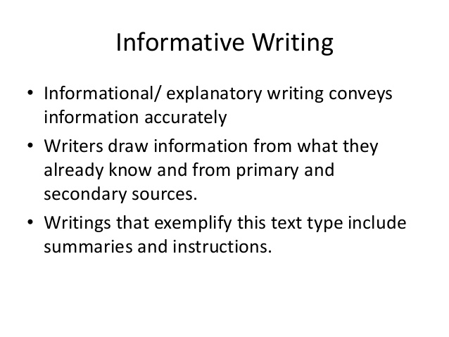 Types of writings