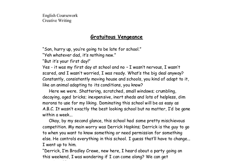 Writing a creative essay