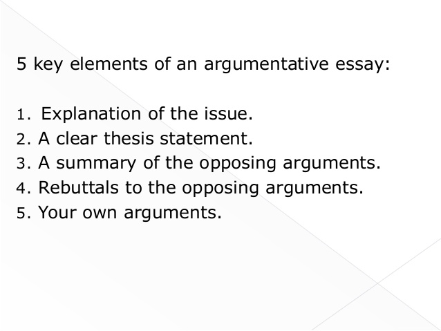 Writing the argumentative essay